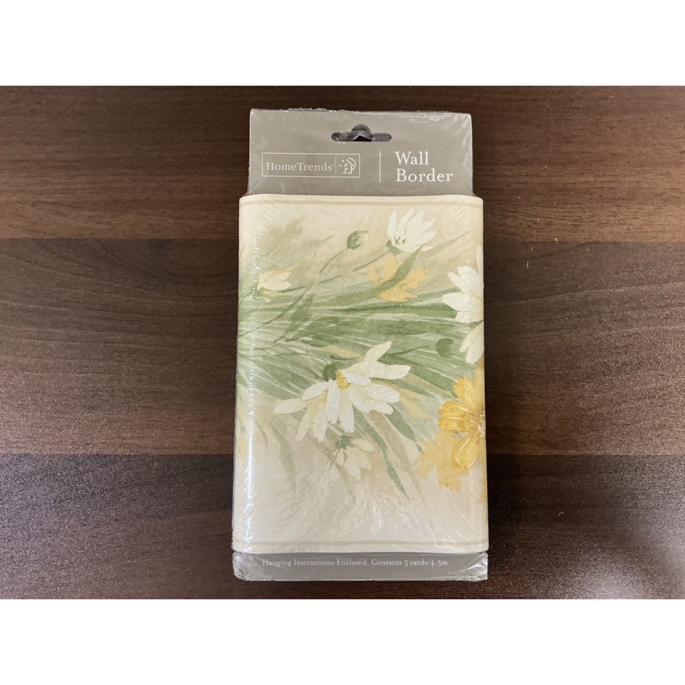 Vtg Hometrends Wall Border (1) Yellow Floral 7in x 5 Yards long